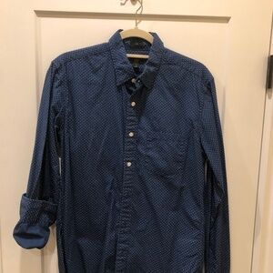 J. Crew Navy w/White Dot Button Down